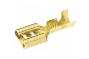 Szigeteletlen rátolható csatlakozó hüvely, sárgaréz 6.3×0.8 mm