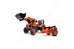 Kubota kotró-rakodó, pótkocsival