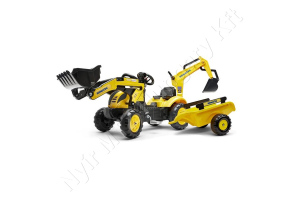 Komatsu markoló homlokrakodóval és pótkocsival
