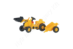 Pedálos traktor homlokrakodóval és pótkocsival, Caterpillar