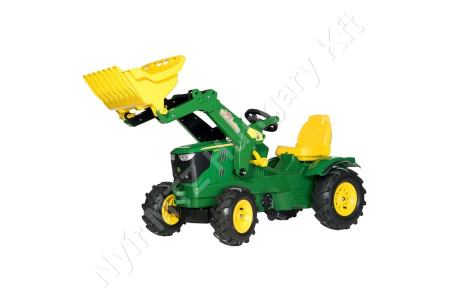 Pedálos traktor homlokrakodóval, John Deere 6210R levegős abroncsokkal_76849 Pedálos traktor homlokrakodóval, John Deere 6210R levegős abroncsokkal_76849