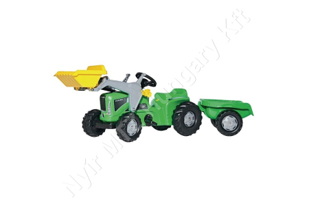 Pedálos traktor homlokrakodóval és pótkocsival, Futura, zöld_76891 Pedálos traktor homlokrakodóval és pótkocsival, Futura, zöld_76891