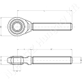 Felső támasztórúd orsó jobb d=25,7 mm L=150 mm 1-1/8 inch cat.2_74380 Felső támasztórúd orsó jobb d=25,7 mm L=150 mm 1-1/8 inch cat.2_74380