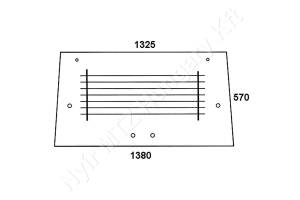 Üveg hátsó szélvédő 1380×570 mm fűthető Zetor Major/UR-I