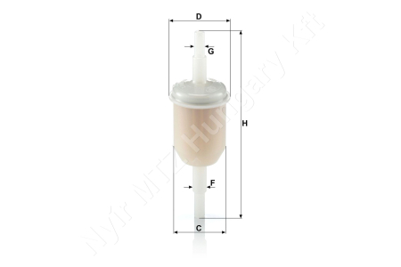 Üzemanyagszűrő átfolyós 30x105 mm d=8.1 mm MANN-FLILTER_103395 Üzemanyagszűrő átfolyós 30x105 mm d=8.1 mm MANN-FLILTER_103395