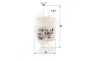 Üzemanyagszűrő átfolyós 51×103 mm d=5.5 mm MANN-FLILTER Üzemanyagszűrő átfolyós 51×103 mm d=5.5 mm MANN-FLILTER