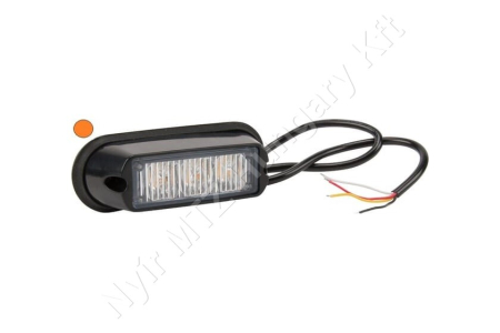 Figyelmeztető fényjelzés sárga villogó 12/24 V 6W 106x30 mm csavaros rögzítés LED_114608 Figyelmeztető fényjelzés sárga villogó 12/24 V 6W 106x30 mm csavaros rögzítés LED_114608