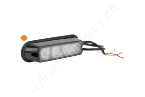 Figyelmeztető fényjelzés sárga villogó 12/24 V 12W 132×30 mm csavaros rögzítés LED Figyelmeztető fényjelzés sárga villogó 12/24 V 12W 132×30 mm csavaros rögzítés LED