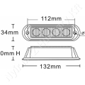 Figyelmeztető fényjelzés sárga villogó 12/24 V 12W 132x30 mm csavaros rögzítés LED_114568 Figyelmeztető fényjelzés sárga villogó 12/24 V 12W 132x30 mm csavaros rögzítés LED_114568