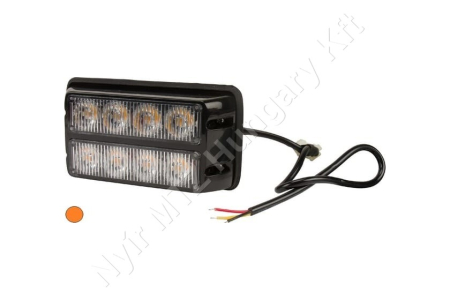 Figyelmeztető fényjelzés sárga villogó 12/24 V 24W 132x30 mm csavaros rögzítés LED_114595 Figyelmeztető fényjelzés sárga villogó 12/24 V 24W 132x30 mm csavaros rögzítés LED_114595
