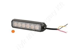 Figyelmeztető fényjelzés sárga villogó 12/24 V 18W 128×19 mm csavaros rögzítés LED Figyelmeztető fényjelzés sárga villogó 12/24 V 18W 128×19 mm csavaros rögzítés LED