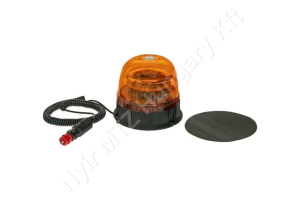 Figyelmeztető fényjelzés sárga villogó 12/24 V 24W 140×140 mm mágneses rögzítés szivargyújtós LED Figyelmeztető fényjelzés sárga villogó 12/24 V 24W 140×140 mm mágneses rögzítés szivargyújtós LED