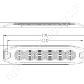 Figyelmeztető fényjelzés sárga villogó 12/24 V 7W 130x7 mm csavaros rögzítés LED_114611 Figyelmeztető fényjelzés sárga villogó 12/24 V 7W 130x7 mm csavaros rögzítés LED_114611