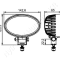 Munkalámpa LED ovális 24W 10-30V 1200 lm 142,6x65x120 mm Hella_116451 Munkalámpa LED ovális 24W 10-30V 1200 lm 142,6x65x120 mm Hella_116451