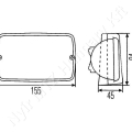 Munkalámpa halogén H3 téglalap 55/70W 12V-24V 155x45x94 mm Hella_116454 Munkalámpa halogén H3 téglalap 55/70W 12V-24V 155x45x94 mm Hella_116454