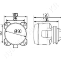Fényszóró betét halogén H7 kör 12V 103x90x120 mm mm Hella_117277 Fényszóró betét halogén H7 kör 12V 103x90x120 mm mm Hella_117277