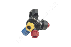 Permetező fúvókatartó tripla 3/4″ tömlőre 10 mm 3/8″ külső menetes Arag