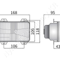 Fényszóró betét halogén H4 téglalap 12/24V 168x95x106 mm_117365 Fényszóró betét halogén H4 téglalap 12/24V 168x95x106 mm_117365
