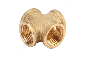 Permetező tömlőcsatlakozó 4 utas belső menetes 1/2″ sárgaréz MZ