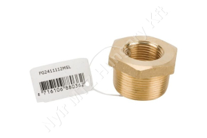 Permetező tömlőcsatlakozó szűkítőelem k-b menetes 1-1/2″ -1″ sárgaréz MZ Permetező tömlőcsatlakozó szűkítőelem k-b menetes 1-1/2″ -1″ sárgaréz MZ