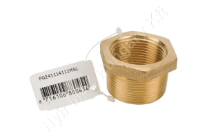 Permetező tömlőcsatlakozó szűkítőelem k-b menetes 1-1/2″ -1-1/4″ sárgaréz MZ