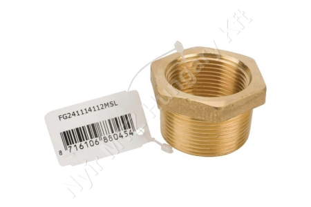 Permetező tömlőcsatlakozó szűkítőelem k-b menetes 1-1/2" -1-1/4" sárgaréz MZ_130231