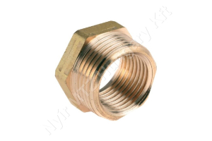 Permetező tömlőcsatlakozó szűkítőelem k-b menetes 1/2″ -3/8″ sárgaréz MZ