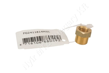 Permetező tömlőcsatlakozó szűkítőelem k-b menetes 1/4" -1/8" sárgaréz MZ_130245
