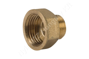 Permetező tömlőcsatlakozó szűkítőelem k-b menetes 3/8″ – 1/2″ sárgaréz MZ