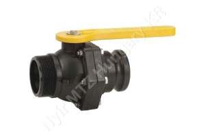 Permetező golyóscsap külső menet/cam-lock csatlakozóval 2 utas 7 bar 3″ Banjo