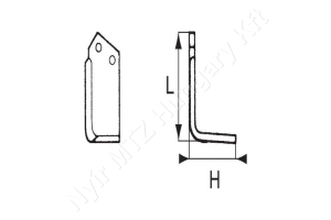 Talajmaró kés 203x110x7 mm H=135 mm d=16,5 mm jobb Kuhn