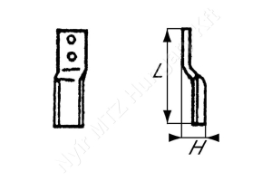Talajmaró kés 205x50x12 mm H=0 mm d=16,5 mm bal Howard