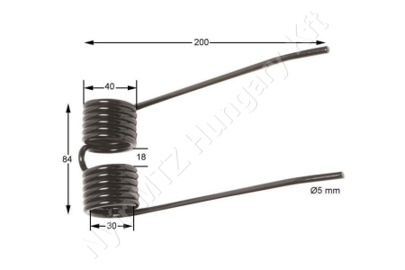 Rendfelszedő fog 200x84 mm d=30 mm s=5 mm Hesston_142591 Rendfelszedő fog 200x84 mm d=30 mm s=5 mm Hesston_142591