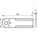 Szecskázókés 173x50x3 mm d=18 mm_149090 Szecskázókés 173x50x3 mm d=18 mm_149090