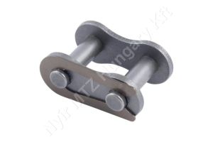 Összekötő láncszem 06B-1 egysoros (simplex) 3/8″ (9,525 mm) osztás 7/32″ (5,72 mm) belső szélesség Ø6,35 mm görgő Ø3,28 mm csapszeg DIN 8187