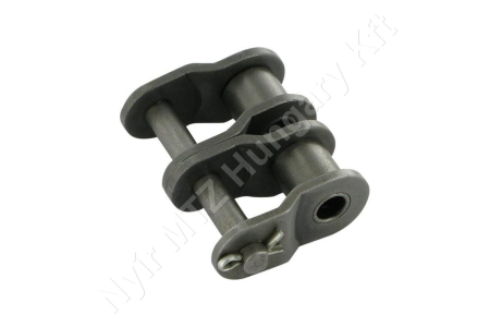Összekötő láncszem 08B-2 kétsoros (duplex) 1/2″ (12,7 mm) osztás 5/16″ (7,75 mm) belső szélesség Ø8,51 mm görgő Ø4,45 mm csapszeg DIN 8187_150124