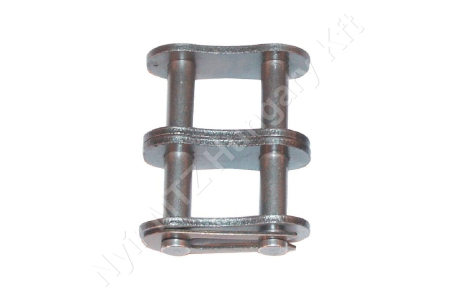 Összekötő láncszem 16B-2 kétsoros (duplex) 1″ (25,4 mm) osztás 17,02 mm belső szélesség Ø15,88 mm görgő Ø8,28 mm csapszeg DIN 8187_150151