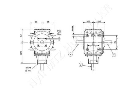 Hajtómű 1:1 2x1-3/8”-6 bordás / 40 mm Comer T-269A_154732