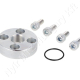 Hidraulika szivattyú csatlakozó lapos belső menetes 1/2″ BSP 40×40 mm acél Oleo Tecnica