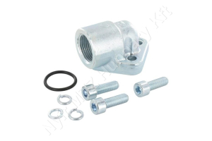 Hidraulika szivattyú csatlakozó 90°-os belső menetes 3/4″ BSP 56×46 mm öntöttvas OMT