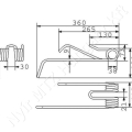 Rendkezelő fog L=360 mm H=110 mm d=38 mm s=9 mm jobb Lely_146871 Rendkezelő fog L=360 mm H=110 mm d=38 mm s=9 mm jobb Lely_146871