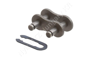 Összekötő láncszem ASA 60-1 egysoros (simplex) 3/4″ (19,05 mm) osztás 12,57 mm belső szélesség Ø11,91 mm görgő Ø5,94 mm csapszeg DIN 8188