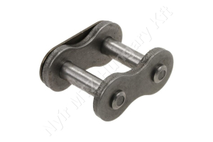 Összekötő láncszem ASA 60H-1 egysoros (simplex) 3/4″ (19,05 mm) osztás 12,57 mm belső szélesség Ø11,91 mm görgő Ø5,94 mm csapszeg DIN 8188