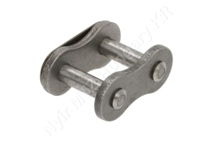 Összekötő láncszem ASA 80H-1 egysoros (simplex) 1″ (25,4 mm) osztás 15,75 mm belső szélesség Ø15,88 mm görgő Ø7,92 mm csapszeg DIN 8188
