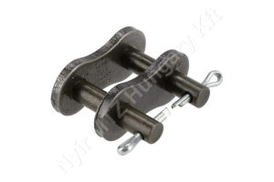 Összekötő láncszem egysoros (simplex) 1″ (25,4 mm) osztás 15,75 mm belső szélesség Ø15,88 mm görgő Ø7,92 mm csapszeg DIN 8188