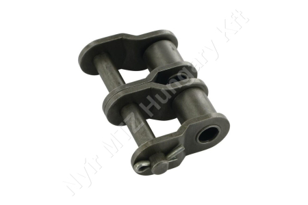 Összekötő láncszem 20B-2 kétsoros (duplex) 1-1/4″ (31,75 mm) osztás 3/4″ (19,56 mm) belső szélesség Ø19,05 mm görgő Ø10,19 mm csapszeg DIN 8187_150228