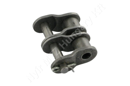 Összekötő láncszem 08B-2 kétsoros (duplex) 1/2″ (12,7 mm) osztás 5/16″ (7,75 mm) belső szélesség Ø8,51 mm görgő Ø4,45 mm csapszeg DIN 8187_150231