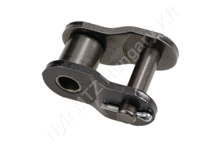 Összekötő láncszem egysoros (simplex) 1-1/4″ (31,75 mm) osztás 3/4″ (19,56 mm) belső szélesség Ø19,05 mm görgő Ø10,19 mm csapszeg DIN 8187_150241 Összekötő láncszem egysoros (simplex) 1-1/4″ (31,75 mm) osztás 3/4″ (19,56 mm) belső szélesség Ø19,05 mm görgő Ø10,19 mm csapszeg DIN 8187_150241