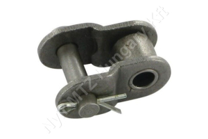 Összekötő láncszem egysoros (simplex) 3/8″ (9,525 mm) osztás 7/32″ (5,72 mm) belső szélesség Ø6,35 mm görgő Ø3,28 mm csapszeg DIN 8187