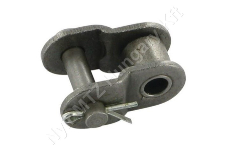 Összekötő láncszem egysoros (simplex) 3/8″ (9,525 mm) osztás 7/32″ (5,72 mm) belső szélesség Ø6,35 mm görgő Ø3,28 mm csapszeg DIN 8187_150258